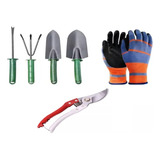 Set Combo Jardineria Tijera Guantes Palas Rastillo Removedor