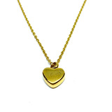 Collar Acero Inoxidable Dorado Corazon Relicario Cenizas