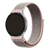 Pulseira Nylon Velcro Compatível Com Galaxy Watch 4/ 5/ 6 Cor Cinza Com Rosa Largura 20 Mm