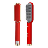 Escova Alisadora De Cabelo Pente Cerâmica Profissional Hair Cor Vermelho Voltagem 110v/220v