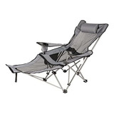 Silla Camping Exterior Yssoa Con Reposapiés, Gris