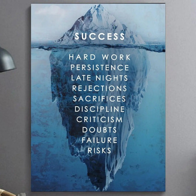 Cuadro Decorativo Iceberg Exito Frase Motivacional 40x60 | Meses sin interés
