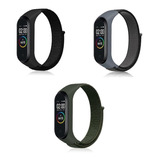 Kit C/ 3 Pulseiras De Nylon Xiaomi Mi Band 3 & 4 Velcro