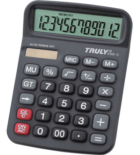 Calculadora De Mesa Trully 12dig.preta Mod.836b-12 Procalc