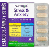 Natrol Stress & Anxiety Alivio Estrés Y Ansiedad 60 Tabletas Sabor Sin Sabor