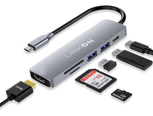 Hub Usb C Adaptador Multipuerto 6 En 1 Para Mac Macbook Win