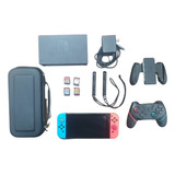 Nintendo Switch 32gb Stnd Rojo, Azul Y Negro +juegos +acces