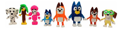 Familia Y Amigos De Bluey Y Bingo Set De 8 Figuras Maqueta 2