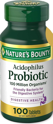 Probiotic Acidophilus 100 Millones De Lactobacillus 100 Tabs
