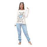 Pijama Mujer Invierno Algodón Talle Especial -lencatex 24302