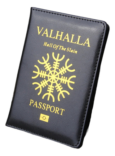 Porta Pasaporte Vegvisir Valhalla Odin Compass Vikingo Poppe