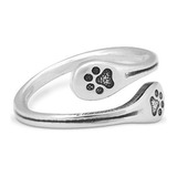 Anillo De Dedo Del Pie Con Estampado De Huellas De Plata De 