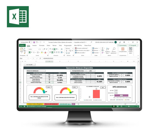 Bitácora De Inventarios Con Kpi´s (plantilla Excel)