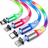 3 En 1 De Carga Rapida Verde Led Iluminado Cable Magnet...