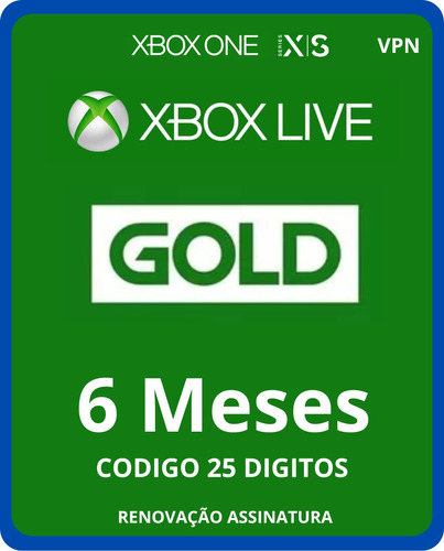 Xbox Live Gold 6 Meses - Xbox One - Series Xs - Pc