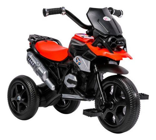 Triciclo Para Niños Con Diseño De Moto Y Luz Frontal Color Rojo