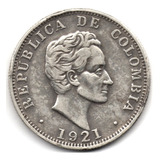 50 Centavos 1921 Plata Medellín