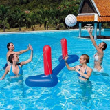 Red De Vóley Inflable Con Pelota Pileta Adultos Niño