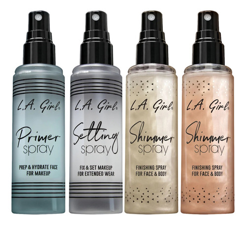 Spray Fijador Prime Set & Shimmer Pack 4 Piezas L.a Girl