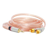 Cable Audio Plug 3,5 Stereo A 2 Rca  Metalico Dorado X 3 Mts