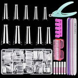 Puntas De Uñas - Coffin Nail Tips, Ikoco Clear Acrylic Half 