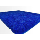 Tapete Jd Home_decor Peludo / Felpudo Cor Azul Shaggy - De 2m X 1.4m