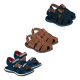 Combo 3 Pares Sandália Papete Infantil Masculina Minipasso