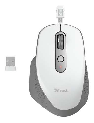 Mouse Trust Ozaa Wireless Recargable Pc Notebook Ergonómico Color White