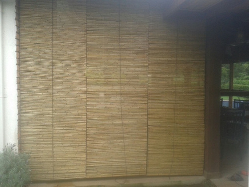 3 Cortinas Perseanas De Bambu Caniço Natural 70 X 170 Cm
