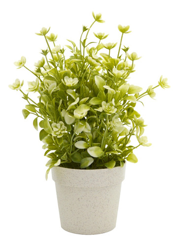 Planta Flores Artificiales Macetero Plástico Decoración 24cm