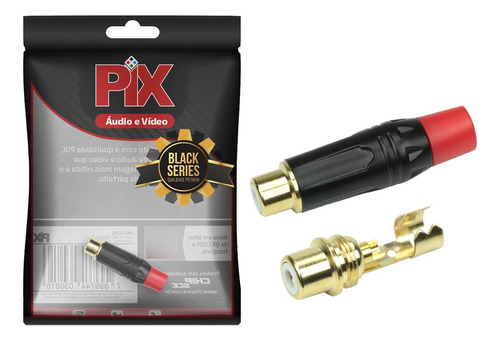 2x Conector Plug Rca 4mm Profissional Top De Linha Vermelho