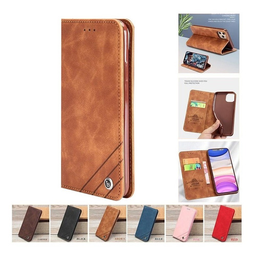 Funda De Cuero Para Samsung Carcasa Con Tapa Moda Vintage