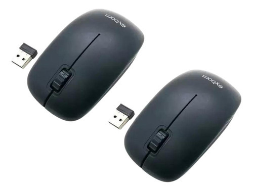 Kit 2 Mouse Óptico Sem Fio 2,4g Plug And Play Ms-s22 Exbom