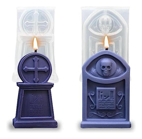 2 Piezas De Molde Para Velas De Piedra Sepulcral De