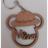 90 Chaveiros Mdf Cru Mickey Safári,personalizado