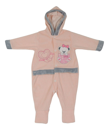 Macacão Infantil Roupa De Bebê Frio Manga Longa Touca Pmg