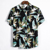 Camisa Casual Hawaiana De Manga Corta Con Estampado Hombre A