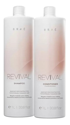 Kit Braé Revival Reconstrutor Shampoo 1l + Condicionador 1l