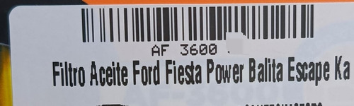Filtro De Aceite Ford Fiesta Power Balita Escape Ka Foto 4