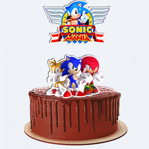 Topo De Bolo Topper Personalizado Sonic Shadow E Tails 4808