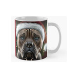 Taza Navidad Perro De Presa Canario Con Gorro De Papá Noel C