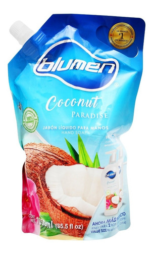 Jabón Líquido Para Manos 1050ml Blumen Coco Bolsa Pouch