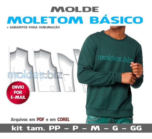 Moldes Moletom Básico - Costura E Sublimação - Pdf E Cdr