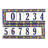 Números Domiciliarios De Cerámica Multicolor - Mosaico