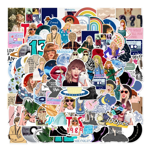 Taylor Swift Stickers Calcomanias De Pvc Contra Agua 100pcs