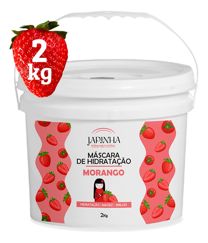 Máscara Hidratação Máxima Nos Fios Profissional Morango 2kg