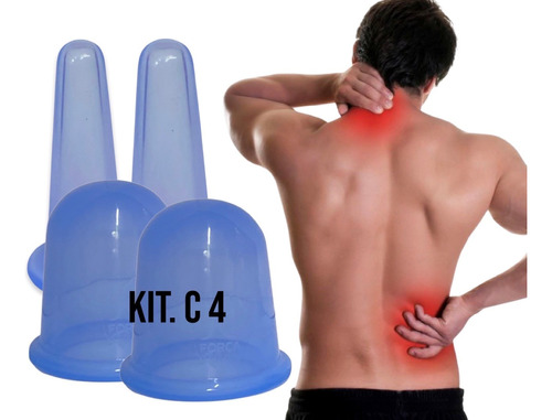 Ventosa Silicone Massagem Combate Flacidez Celulite  Kit C 4