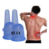 Ventosa Silicone Massagem Combate Flacidez Celulite  Kit C 4