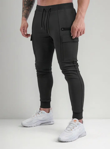 Pants Deportivos Hombre Casual Jogger Con Trabajo Bolsillos | Meses sin interés
