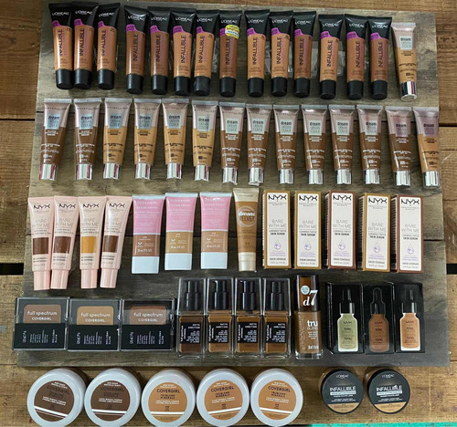 Lote De 100 Maquillajes En Tonos Oscuros